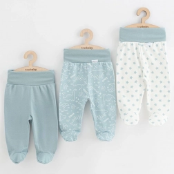 Pantalons à pieds bébé New Baby Classic II, menthe, lot de 3