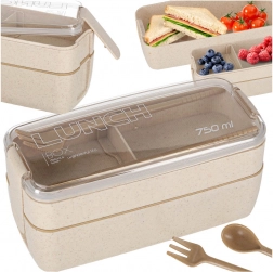 Lunch box modulaire avec compartiments 750 ml, beige