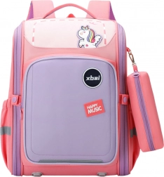Sac à dos scolaire pastel avec licorne et éléments réfléchissants
