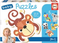 Educa baby puzzle Animaux sauvages 5-en-1 (3–5 pièces)