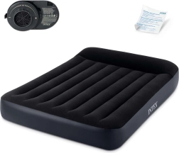 Matelas gonflable 203 × 152 cm avec pompe intégrée et oreiller INTEX