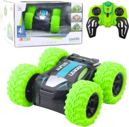 Voiture RC cascadeuse 2,4 GHz avec lumières et rotations à 360° – verte