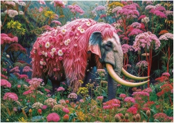 Puzzle Éléphant fleuri 500 pièces