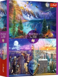 Puzzle 2x500 – voyage à travers l’Amérique TREFL