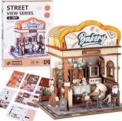 Puzzle 3D en bois boulangerie avec lumière, 179 pièces