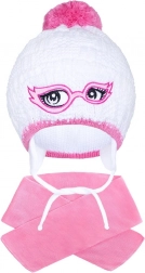 bonnet d’hiver pour enfant tricoté avec écharpe New Baby rose (3–4 ans)