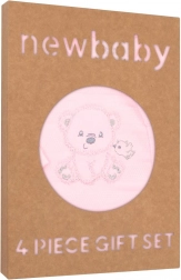 Coffret cadeau pour bébé New Baby Sweet Bear, rose, 4 pièces