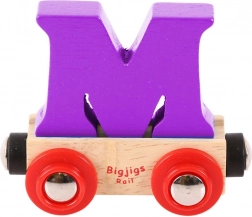 Wagon en bois avec la lettre M BIGJIGS RAIL