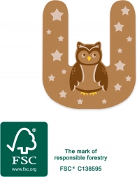 Lettre en bois U petit pied