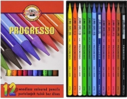 Crayons sans bois Progresso Aquarell 12 pcs KOH‑I‑NOOR