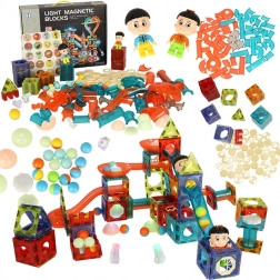 Blocs de construction magnétiques avec toboggan à billes lumineux – 202