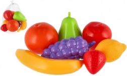 Faux fruits en plastique pour cuisine enfant en filet (7 pièces)