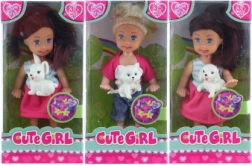 Poupée avec petit animal 12 cm