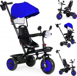 Tricycle enfant 3-en-1 avec siège pivotant et auvent, bleu, ECOTOYS