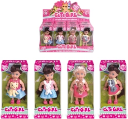 Poupée avec petit chien 11 cm