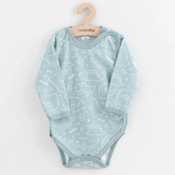 Body bébé à ouverture intégrale NEW BABY Classic II dino, menthe, taille 56 (0–3 mois)
