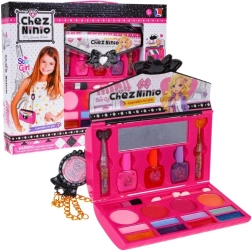 CHEZ NINIO coffret de maquillage pour enfants dans un sac rose 5+