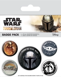 Badge émaillé MANDALORIAN – set 38 mm + 4× 25 mm