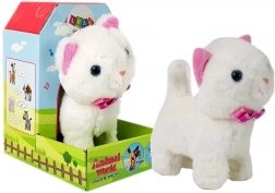 Chat blanc interactif à piles