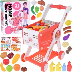 Panier de courses pour enfants avec aliments et accessoires pour jouer au magasin