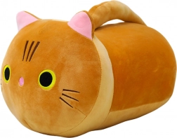 Doudou chat en peluche queue longue roux 40 cm
