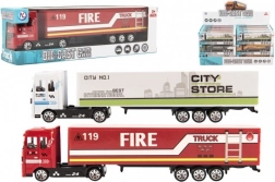Camion avec remorque – cabine en métal, roue libre, 19 cm