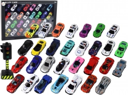 Ensemble de Modèles de Voitures en Aluminium dans une Boîte 30 Pièces Voitures de Sport et de Police