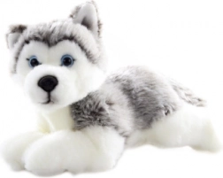 Husky en peluche couché 23 cm écoresponsable