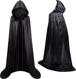 Cape de carnaval noire avec capuche 150 cm