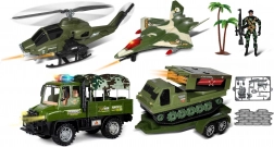 Camion de convoi militaire avec remorque et soldat 63 cm