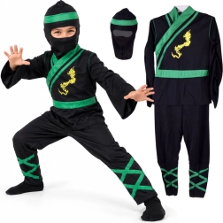 Costume de ninja pour enfant avec détails verts, taille M