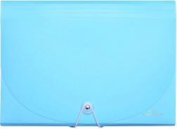Chemise à élastique A4, 7 pochettes, bleu pastel