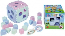 Ensemble pour enfants avec cube d’encastrement et anneaux hochet