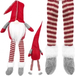 Lutin assis décoration textile 50 cm – Rouge