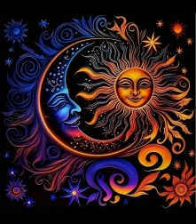 Peinture diamant Soleil et Lune 30x40 cm