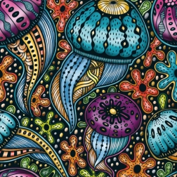 Puzzle carré Q Life Méduses colorées 72 pièces