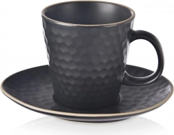 Tasse en céramique avec soucoupe TEA TIME 235 ml, noire