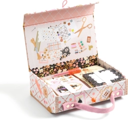 Valisette pour enfants avec set de papier à lettres et stickers TINOU rose