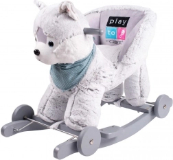 Chien husky en peluche à bascule et à roulettes avec mélodie PlayTo