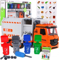 Camion benne interactif pour enfants 3+ avec 4 conteneurs et cartes de tri des déchets