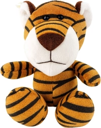 Tigre en peluche avec ventouse, marron, 23 × 12 cm