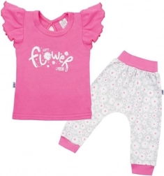 Ensemble en coton pour enfants New Baby Happy Flower, rose foncé