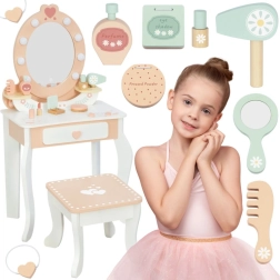 coiffeuse en bois avec miroir LED et tabouret TOOKY TOY