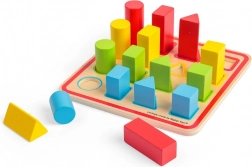Bigjigs Toys puzzle d’encastrement en bois avec formes, 16 pièces (25 × 25 cm)