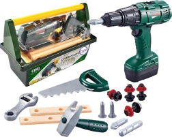 Woopie grand kit d’outils pour enfants dans une valisette avec perceuse sans fil, 15 pcs