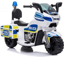 Moto de police électrique pour enfants sur batterie blanche