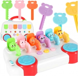 Autobus éducatif musical avec clés et animaux pop-up