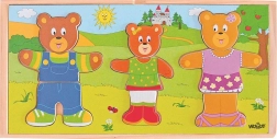 WOODY puzzle d’habillage – famille d’ours