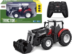 Tracteur rouge télécommandé 2,4 GHz avec godet mobile 1:24