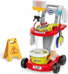 chariot de ménage pour enfants avec accessoires 55 cm